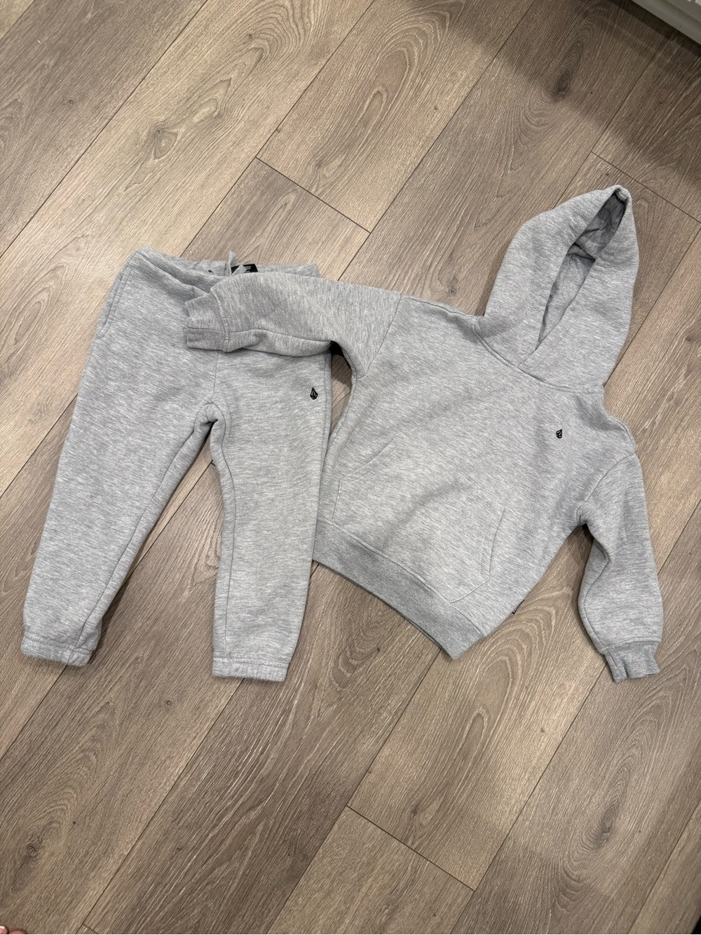 Volcom Light Heather Gray Kids Hoodie with Logo
